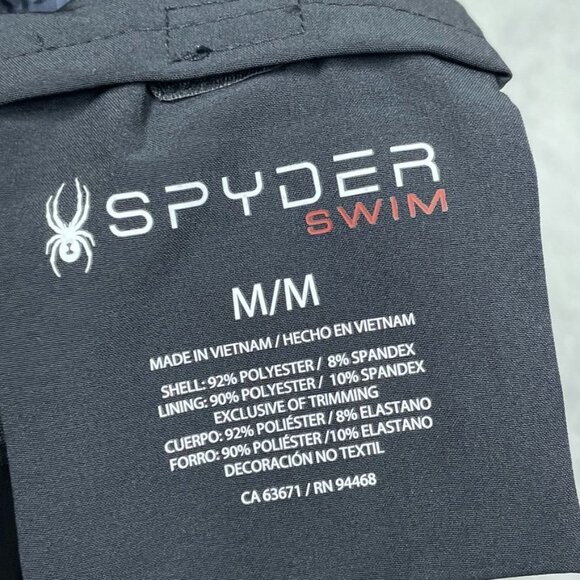 Spyder Swim Mens Black Swim Shorts 7.5" Inseam Medium UPF 30+ a0933 - Picture 5 of 8